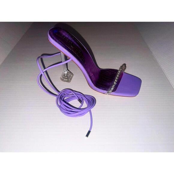 AZALEA WANG RIDE IT OUT CHUNKY SANDAL IN PURPLE 10 - Picture 8 of 9